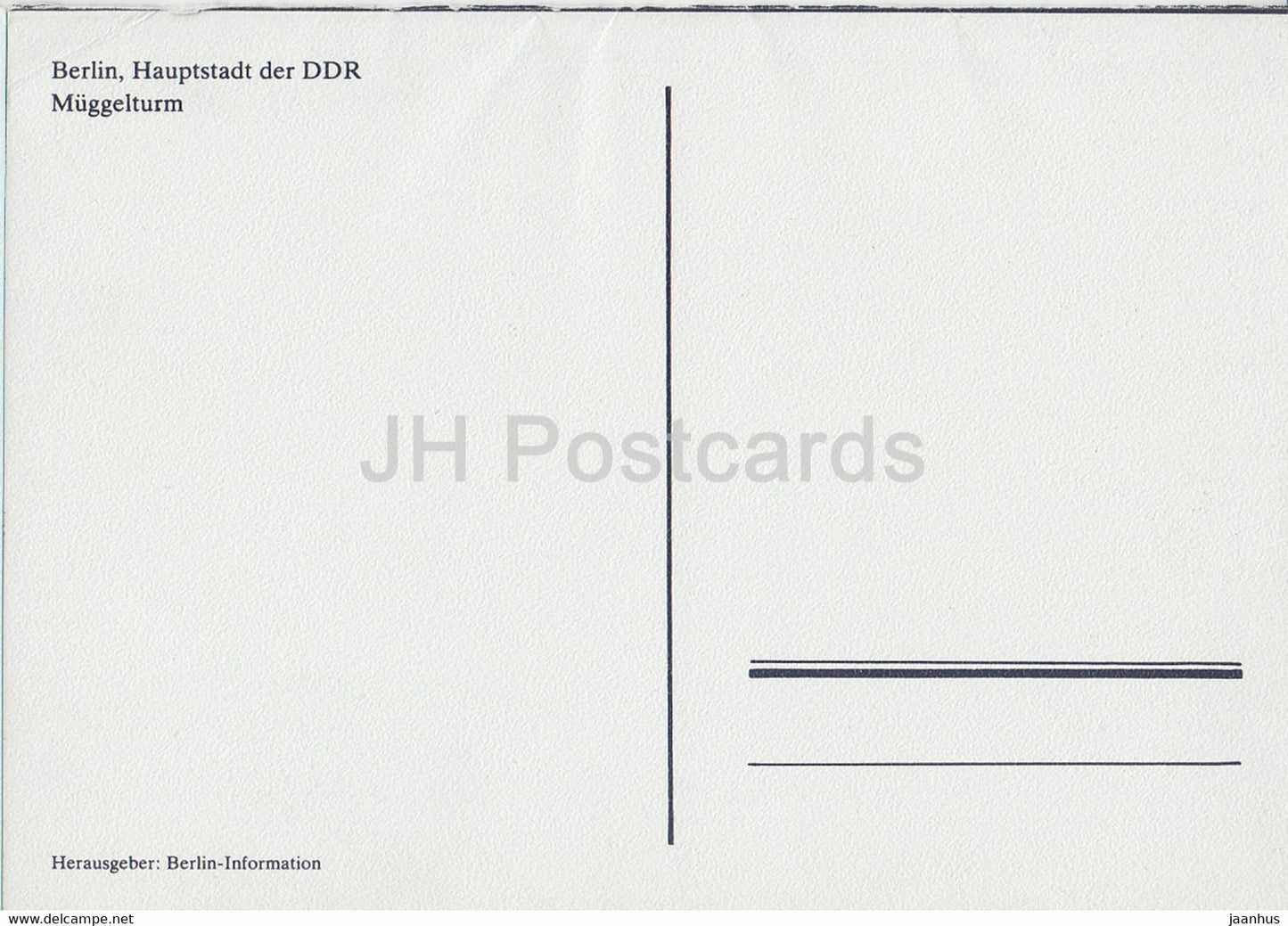 Berlin - Muggelturm - printed on thin paper - Germany - unused