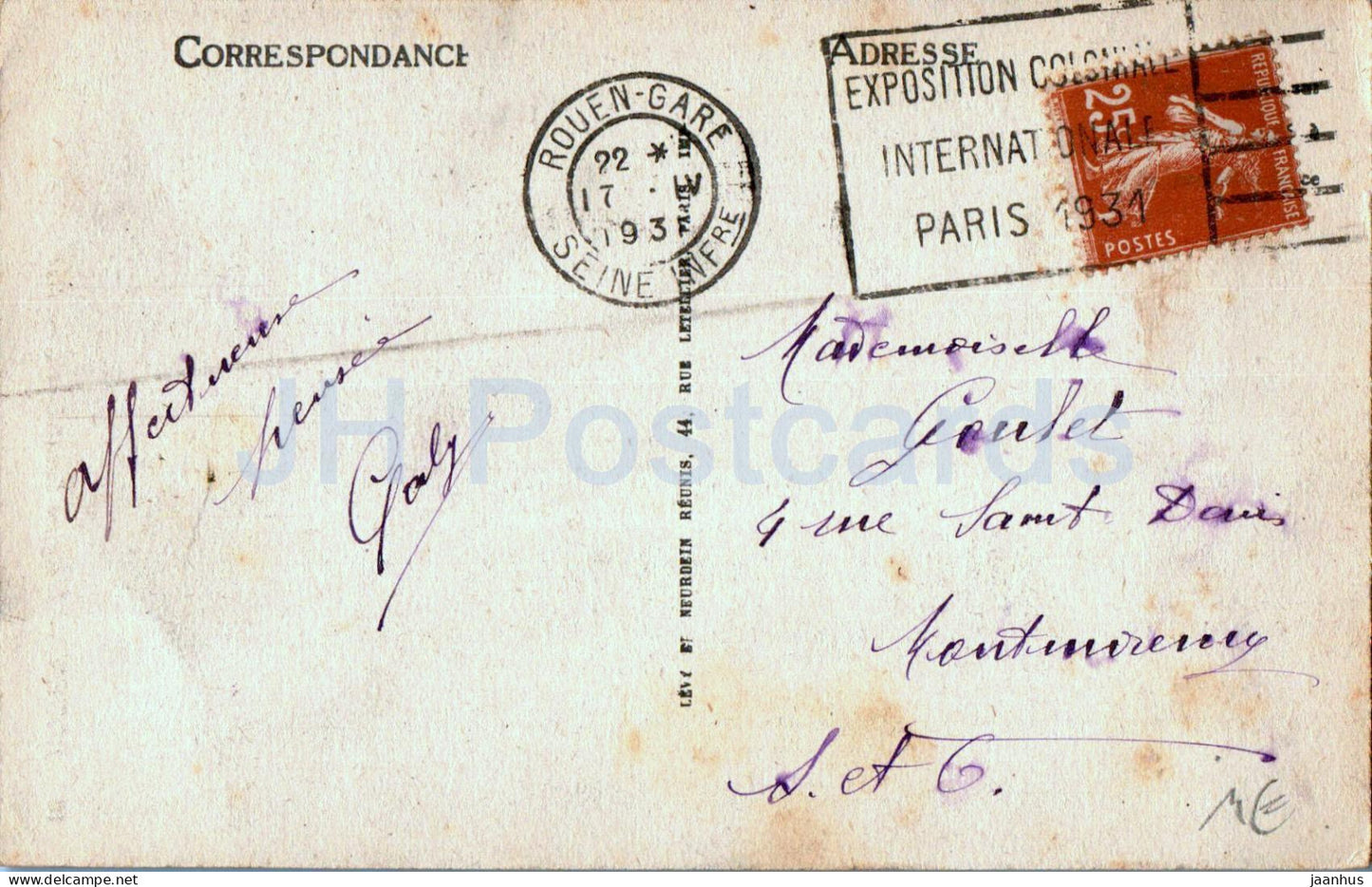 Rouen - L'Eglise Saint Ouen - Kirche - 10 - alte Postkarte - 1931 - Frankreich - gebraucht 