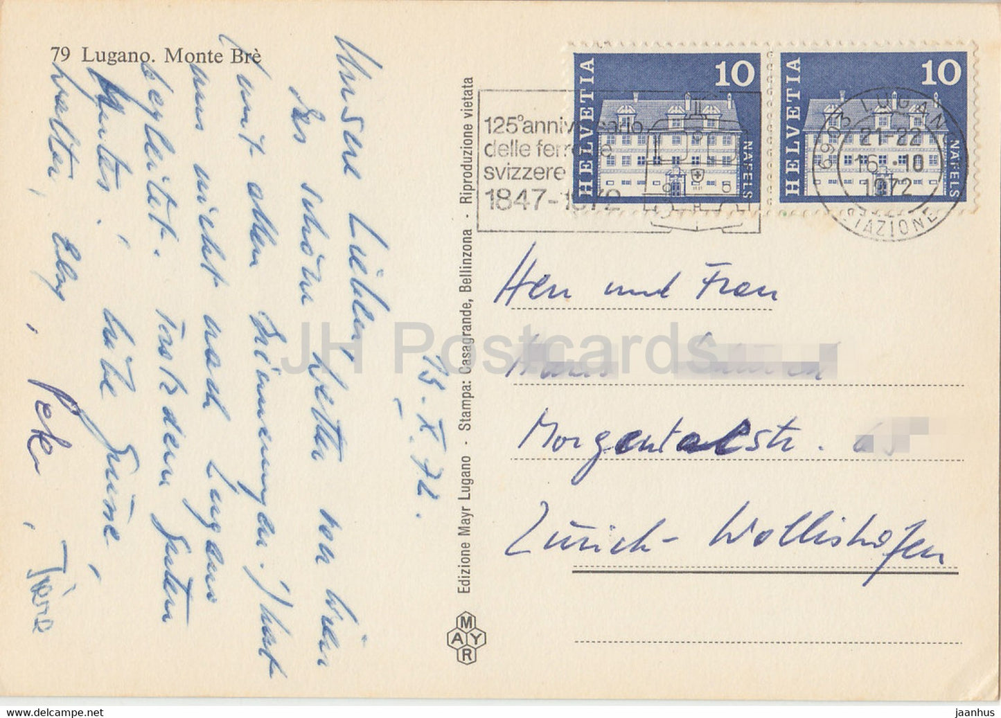 Lugano - Monte Bre - 79 - 1972 - Suisse - d'occasion
