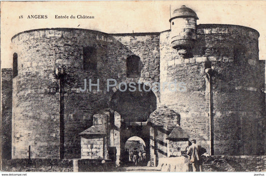 Angers - Entree du Chateau - castle - 18 - old postcard - France - used - JH Postcards