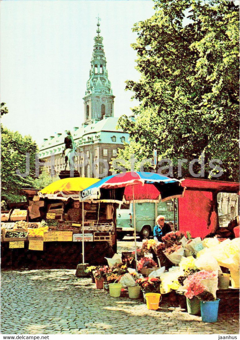 Copenhagen - Hojbro Plads - square - market - Denmark - unused - JH Postcards