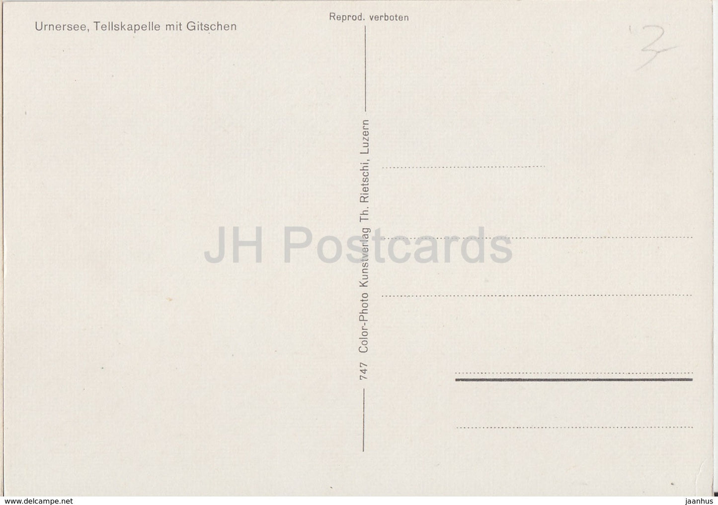 Urnersee - Tellskapelle mit Gitschen - passenger ship - steamer - Switzerland - unused