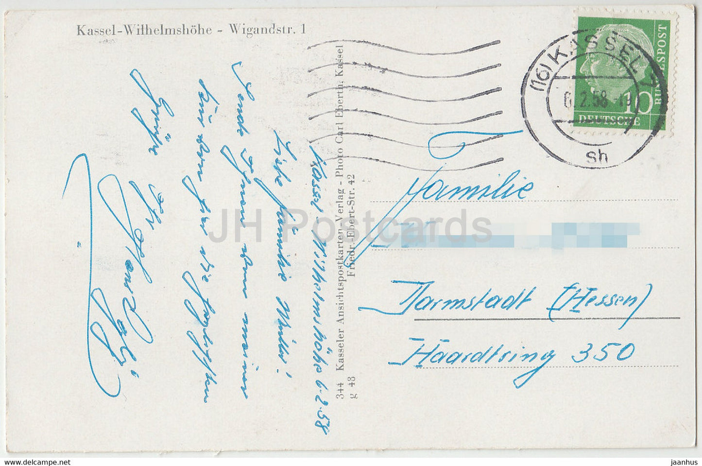 Kuranstalt der BBKK Kassel Wilhelmshöhe - Wigandstr 1 - 1958 - Deutschland - gebraucht