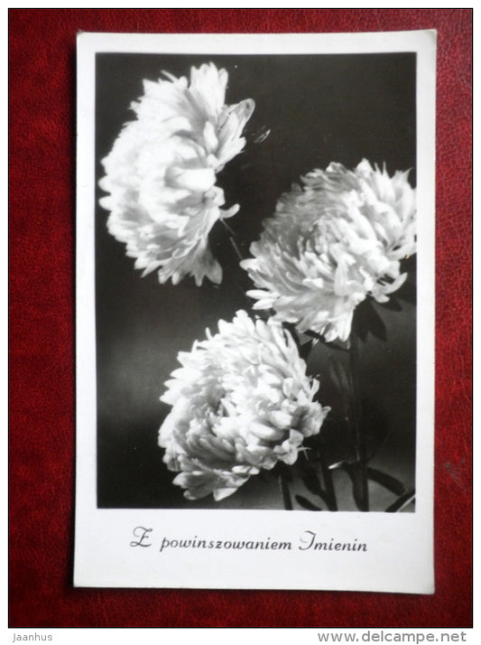 Name-day Greeting card - flowers - 1969 - Poland - unused - JH Postcards