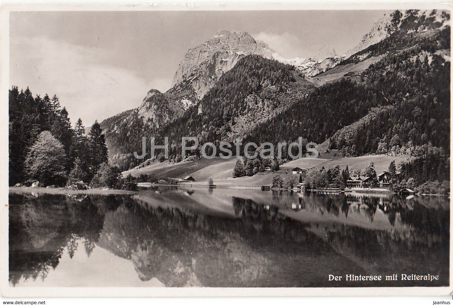Der Hintersee mit Reiteralpe - 537 - old postcard - 1938 - Germany - used - JH Postcards