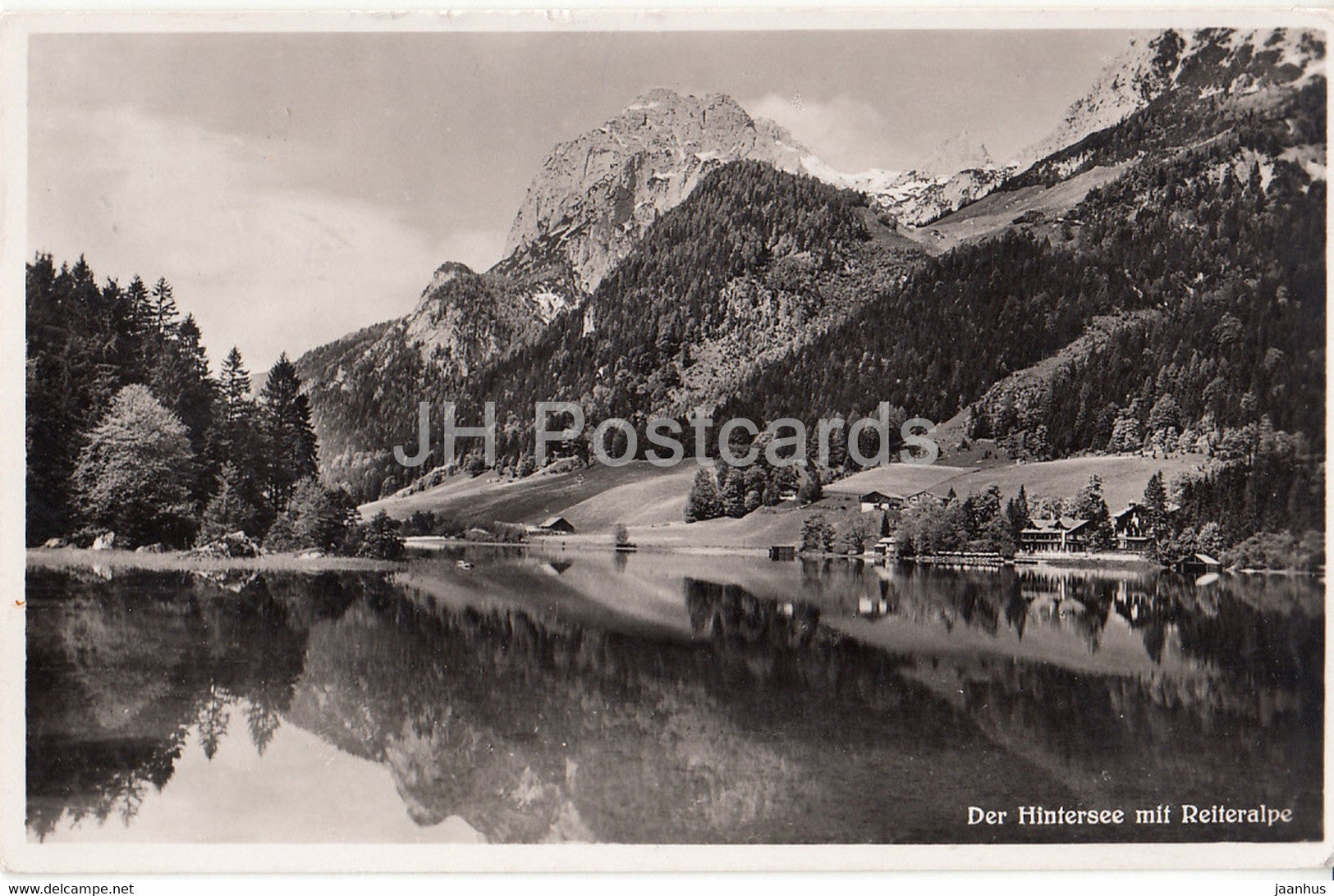 Der Hintersee mit Reiteralpe - 537 - old postcard - 1938 - Germany - used - JH Postcards