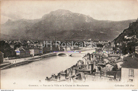 Grenoble - Vue sur la Ville et la Chaine du Moucherotte - 15 - old postcard - France - unused - JH Postcards