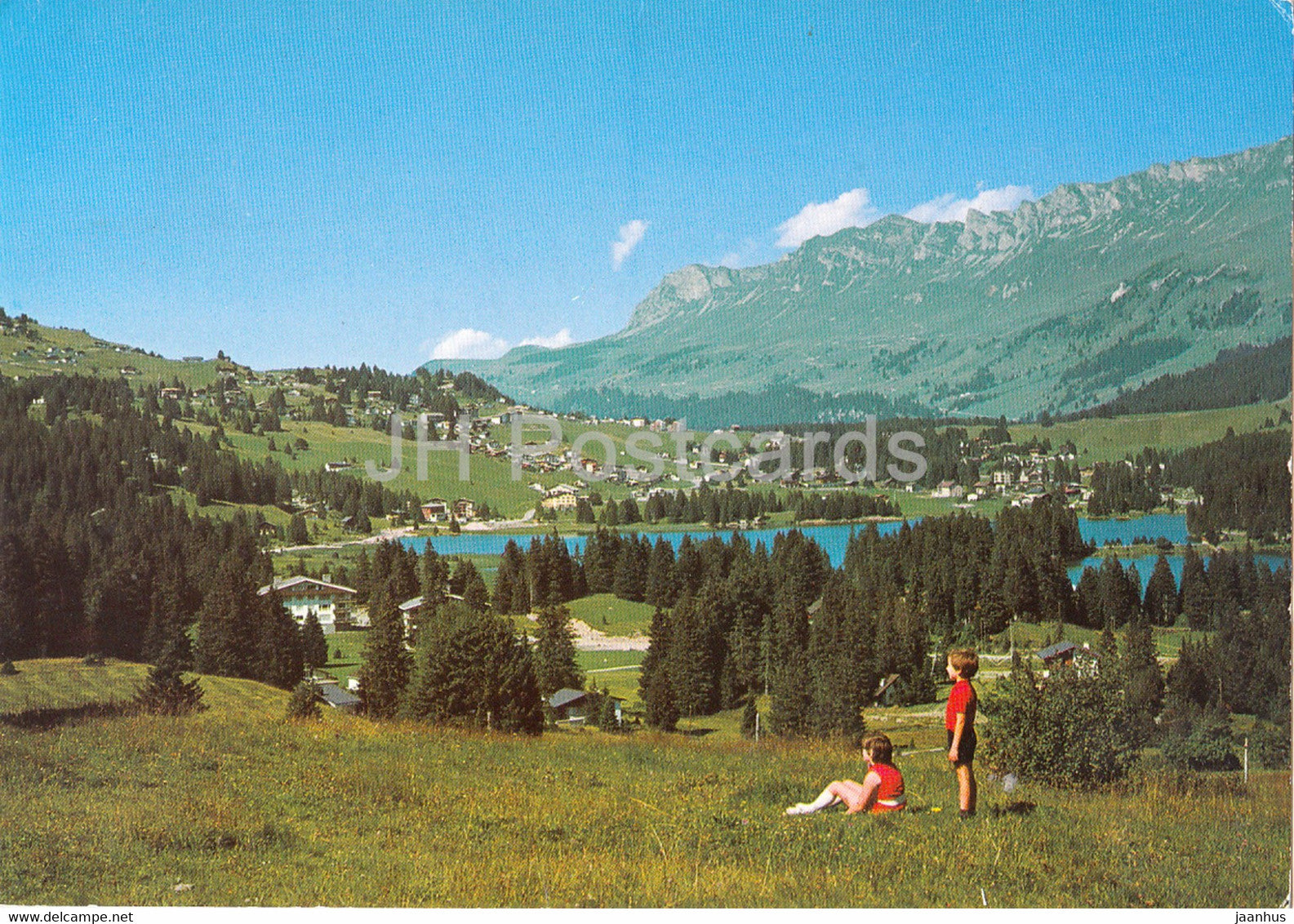 Valbella Lenzerheide 1500 m - Heidsee - Valbella - Churer Jochkette - 1977 - Switzerland - used - JH Postcards