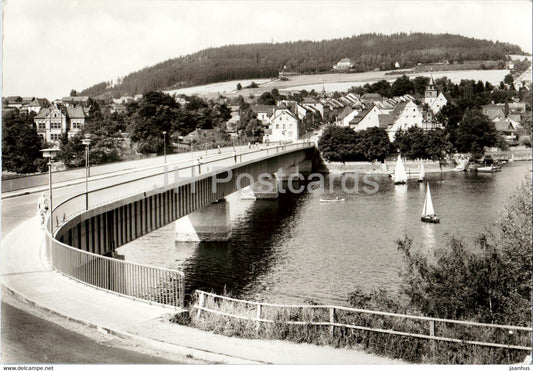Saalburg - Am Stausee der Saaletalsperre - bridge - old postcard - 1976 - Germany DDR - used - JH Postcards