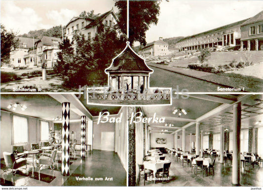Bad Berka - Sanatorium II - Sanatorium I - Vorhalle zum Arzt - Speisesaal - old postcard - 1968 - Germany DDR - used - JH Postcards