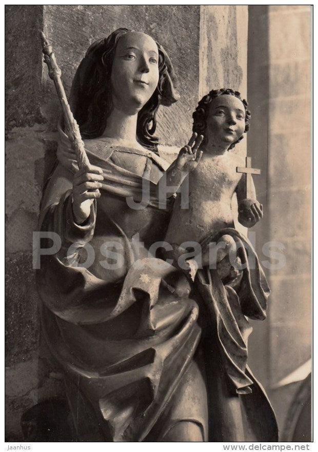 The Madonna , Kezmarok , detail - Gothic Sculpture of Slovakia - 1967 - Czechoslovakia - unused - JH Postcards