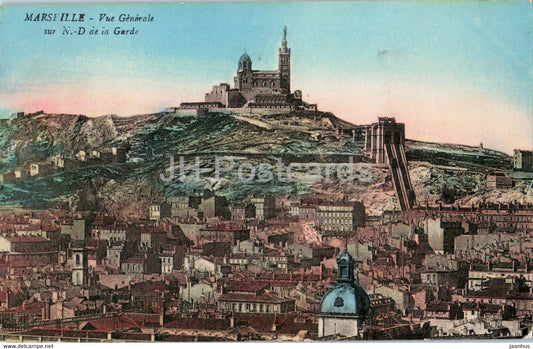 Marseille - Vue Generale sur N D de la Garde - old postcard - France - used - JH Postcards