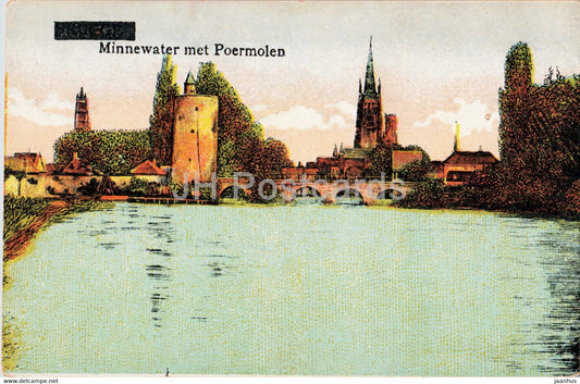 Brugge - Bruges - Minnewater met Poermolen - old postcard - Belgium - used - JH Postcards