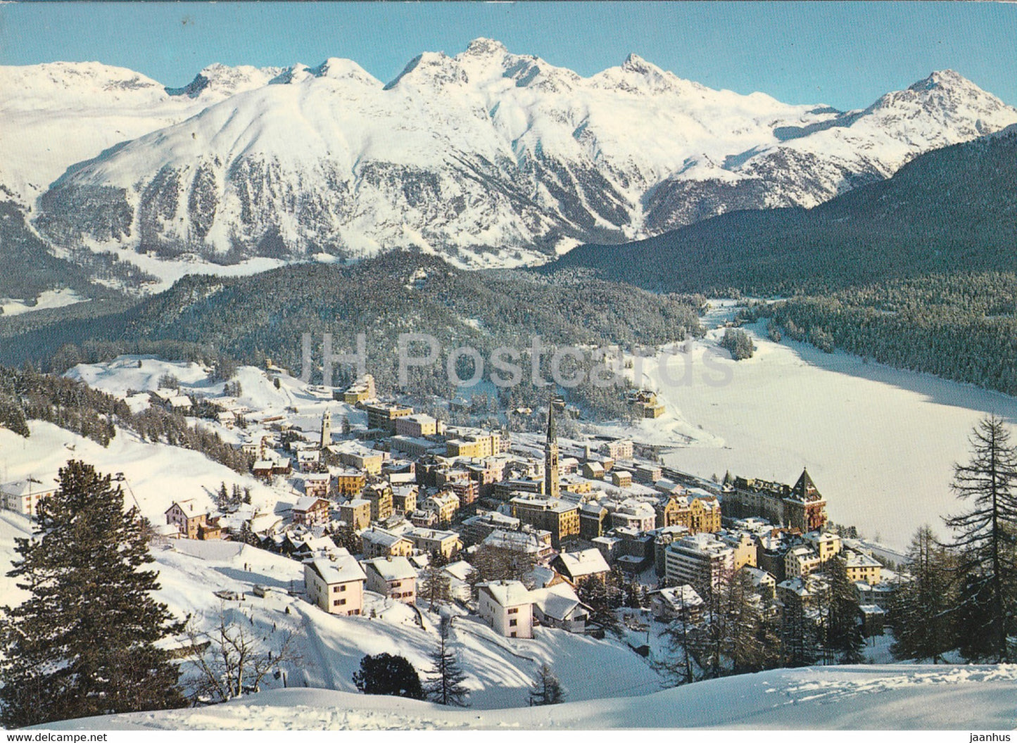 St. Moritz 1800 m  mit Piz Languard und Piz Albris - 1020 - 1974 - Switzerland - used - JH Postcards