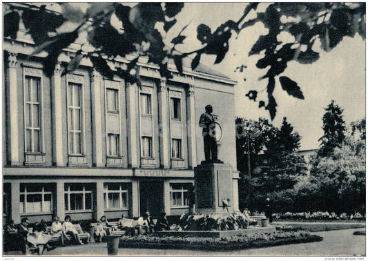 The Square in front of the Theatre - monument to Lenin - Pärnu - 1964 - Estonia USSR - unused - JH Postcards