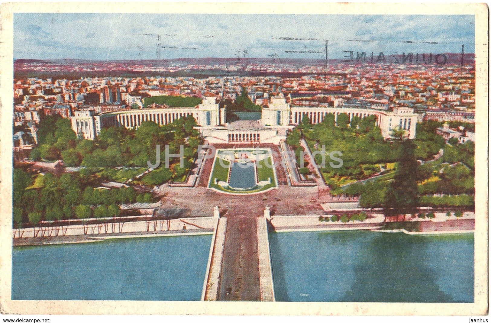 Paris - Vue panoramique prise de la Tour Eiffel et le Palais de Chaillot - 34 - old postcard - 1949 - France - used - JH Postcards