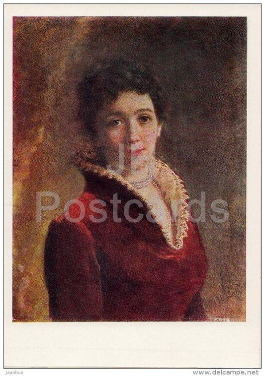 painting by K. Makovsky - Portrait of a Woman - Russian art - 1963 - Russia USSR - unused - JH Postcards