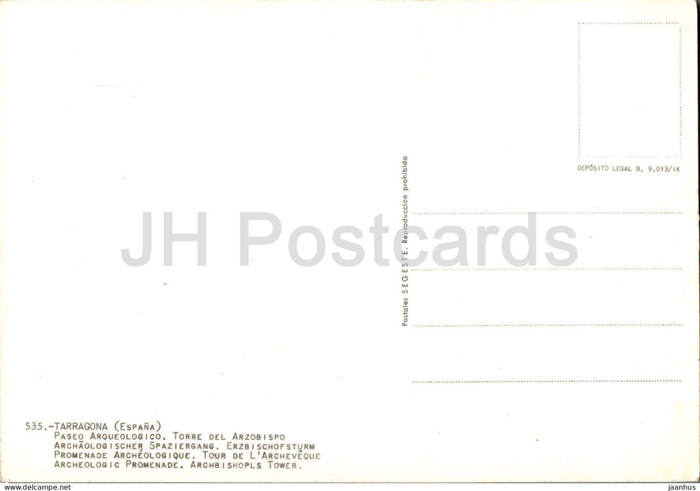 Tarragona - Archeologic Promenade - Archbishop's Tower - Paseo Arqueologico - 535 - Spain - unused