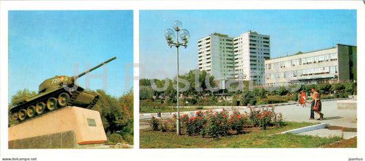 Balti - Beltsy - monument to the fallen during WWII - new district - tank - military - 1985 - Moldova USSR - unused