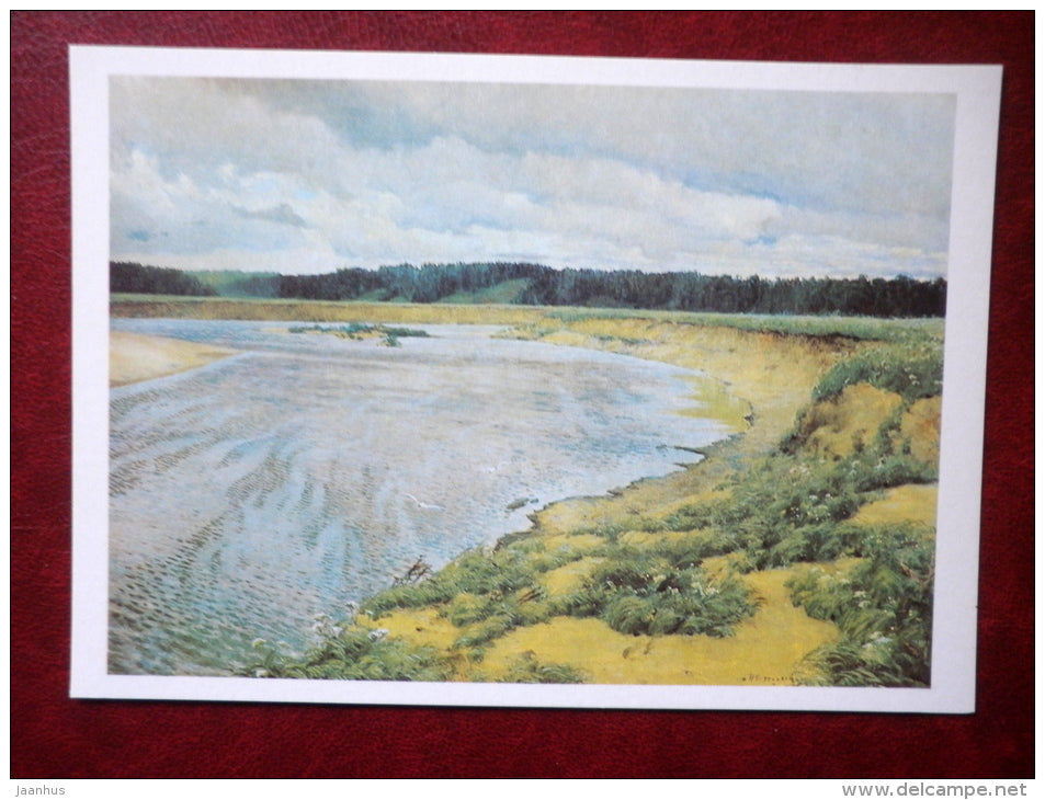 painting by Ilya Ostroukhov , Siverko river , 1890 - russian art - unused - JH Postcards
