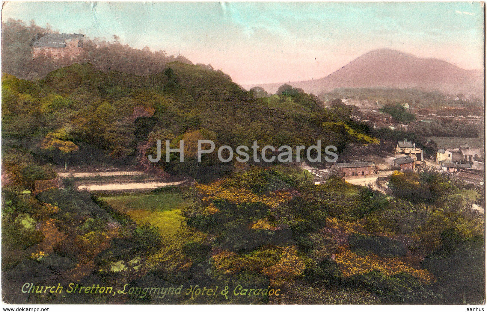 Church Stretton - Longmynd Hotel & Caradoc - old postcard - England - 1912 - United Kingdom - used - JH Postcards