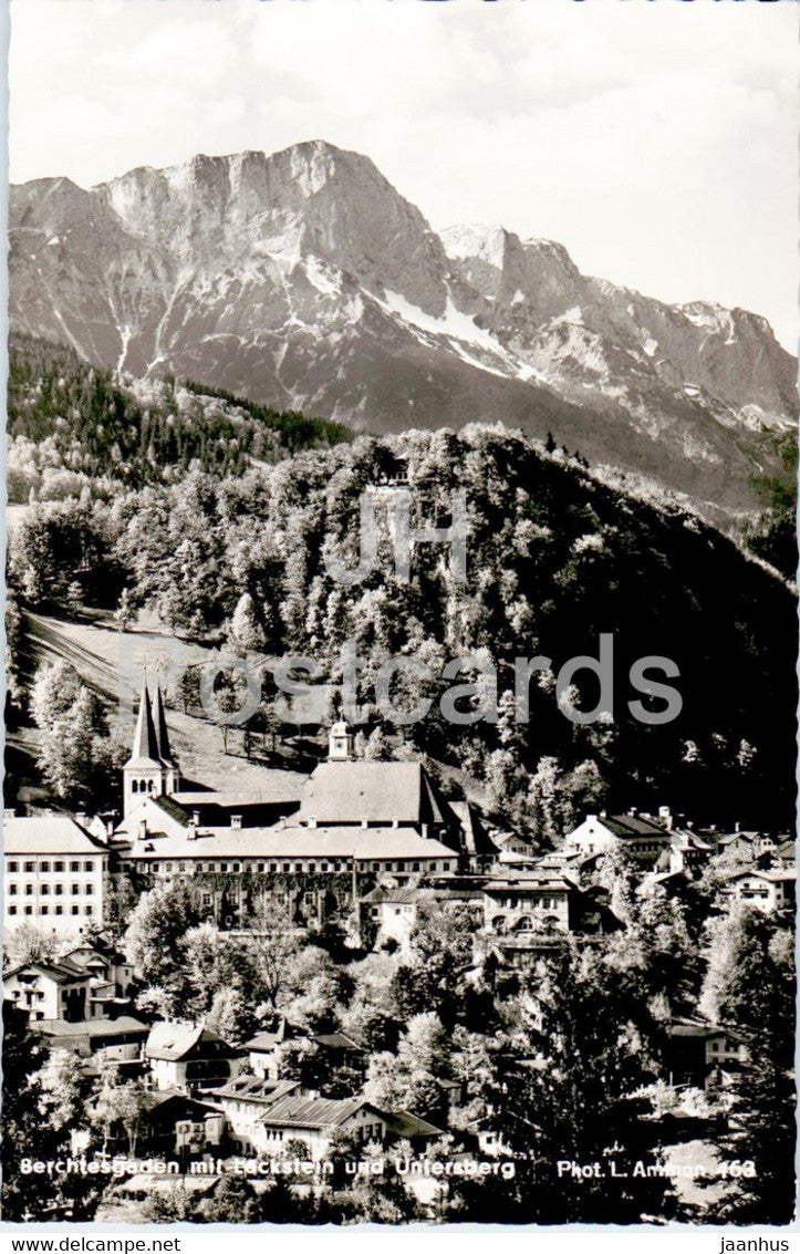 Berchtesgaden mit Lockstein und Untersberg - old postcard - 1956 - Germany - used - JH Postcards
