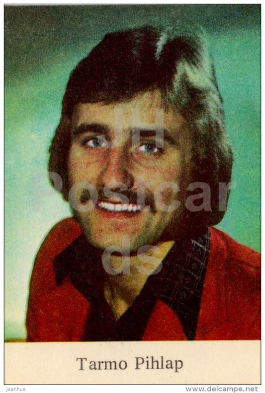 Estonian Singer Tarmo Pihlap - mini card - 1978 - Estonia USSR - unused - JH Postcards