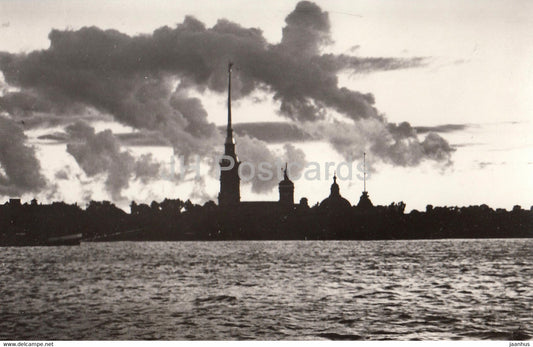 Leningrad - St Petersburg - Peter and Paul Fortress - view from the Neva river - 1985 - Russia USSR - unused - JH Postcards