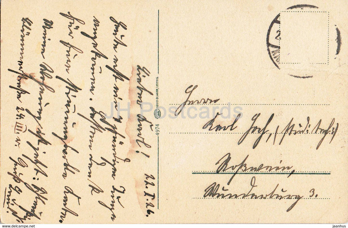 Leipzig - Altes Stadttheater - théâtre - 4974 - carte postale ancienne - 1926 - Allemagne - utilisé