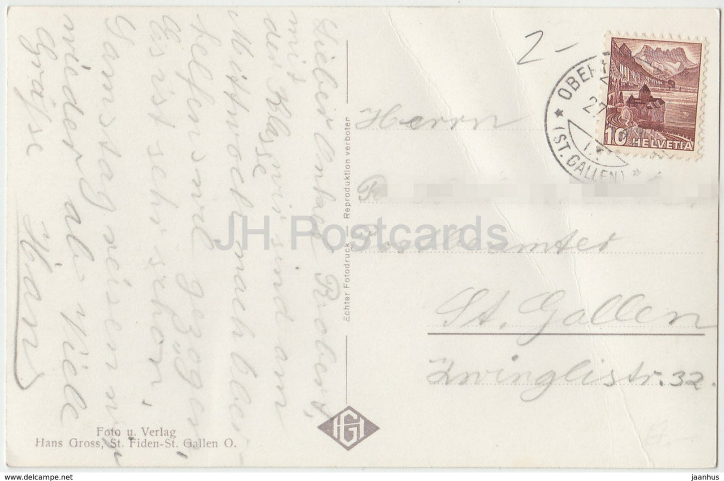 Oberhelfenschwil Togg. - 12197 - Schweiz - alte Postkarte - gebraucht