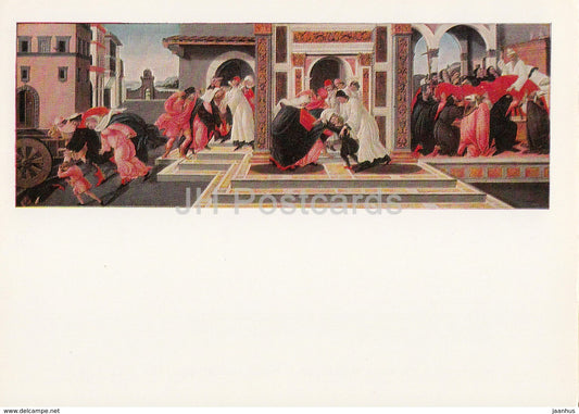 painting by Sandro Botticelli - Four scenes from the life of St. Zinovia - italian art - 1985 - Russia USSR - unused - JH Postcards