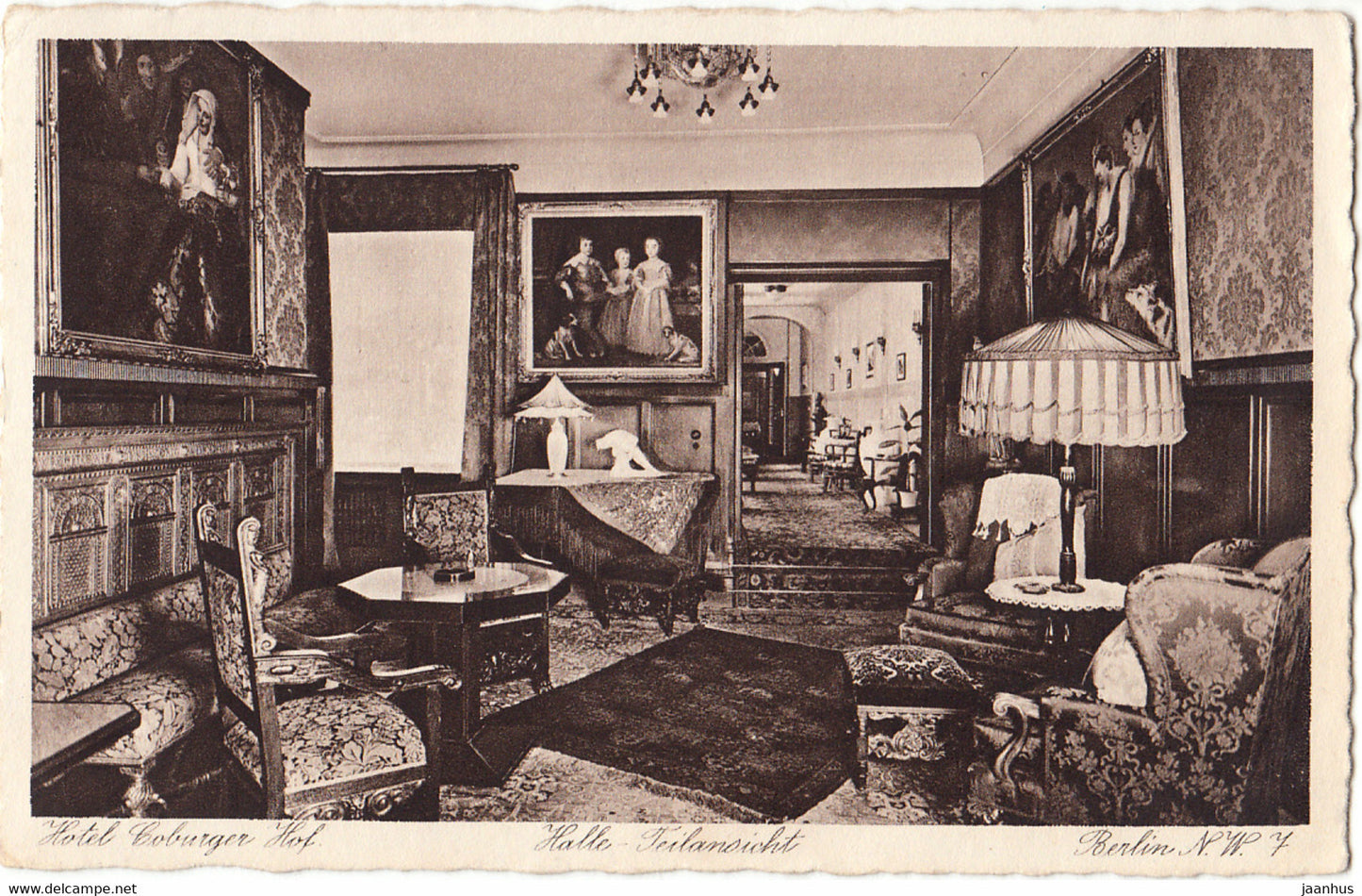 Berlin - Hotel Coburger Hof - Halle Teilansicht - old postcard - Germany - unused - JH Postcards