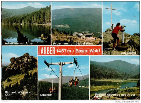 Arber 1457 m - Bayer - Wald - Arbersee - Richard Wagner-Kopf - Arberlift - mountain - Germany - 1985 gelaufen - JH Postcards