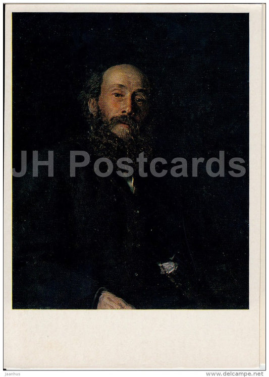 painting by I. Repin - Portrait of Artist Nikolai Ge , 1880 - man - Russian art - 1974 - Russia USSR - unused - JH Postcards