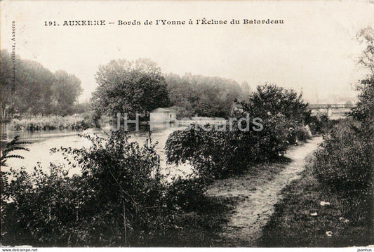 Auxerre - Bords de l'Yonne a l'Ecluse du Batardeau - 191 - old postcard - 1907 - France - used - JH Postcards