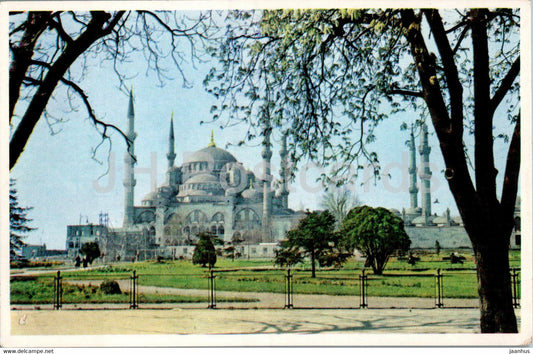 Istanbul - Sultanahmet Mosque - old postcard - 1961 - Turkey - used - JH Postcards