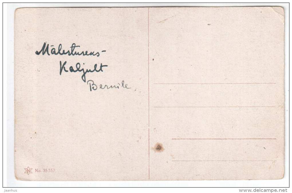 illustration by Fiebiger - trees , lake - 35 557 - old postcard - circulated in Estonia - used - JH Postcards