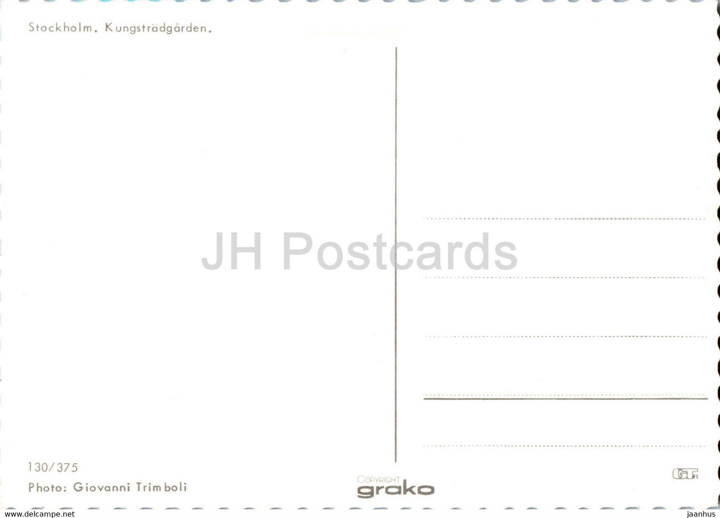Stockholm - Kungstradgarden - 130/375 - Sweden - unused