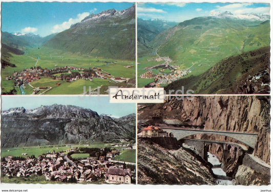 Andermatt - multiview - bridge - 770 - Switzerland - unused - JH Postcards