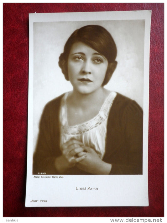 german movie actress - Lissi Arna - cinema - 3249/1 - old postcard - Germany - unused - JH Postcards