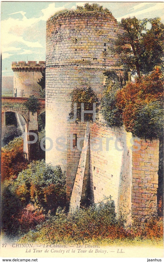 Chinon - Le Chateau - Les Douves - La Tour de Coudry et la Tour de Boissy - 27 - old postcard - France - unused - JH Postcards
