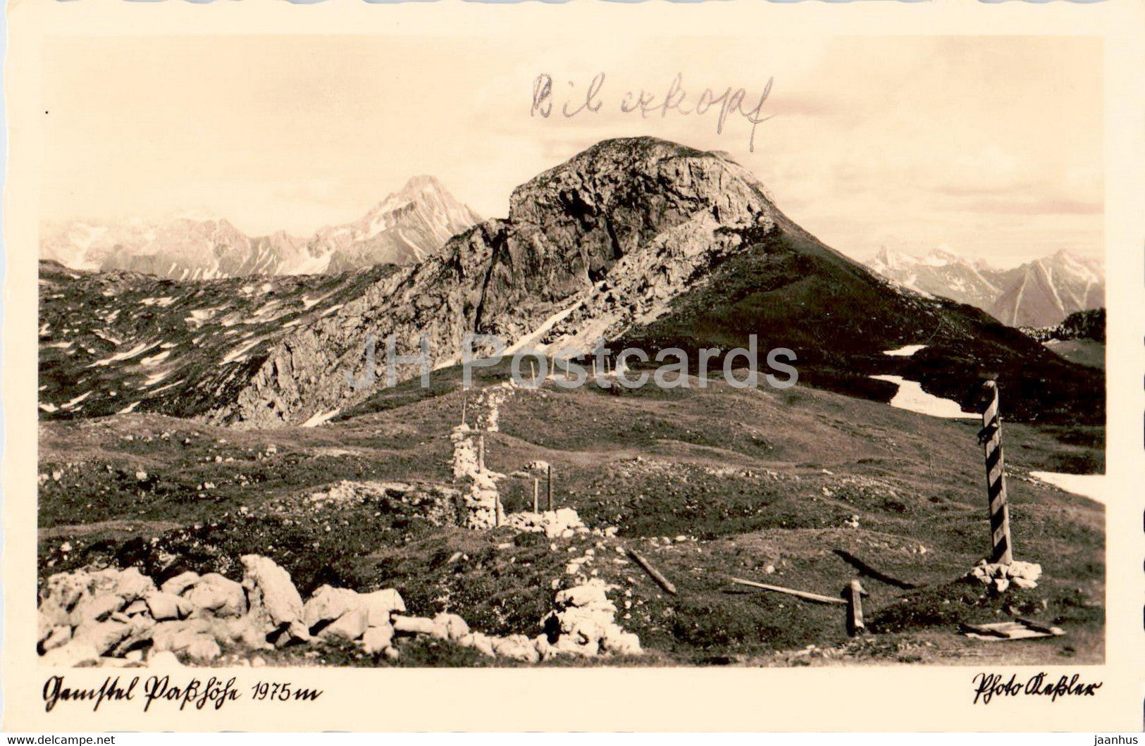 Gemstel Passhohe 1975 m - old postcard - Germany - used - JH Postcards