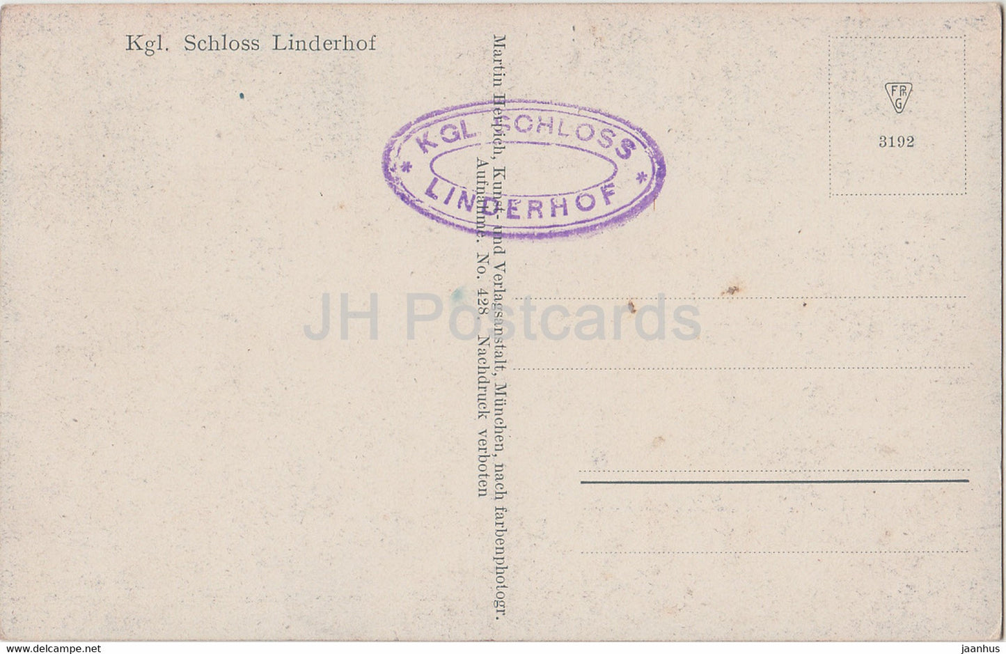Kgl Schloss Linderhof - 428 - old postcard - Germany - unused
