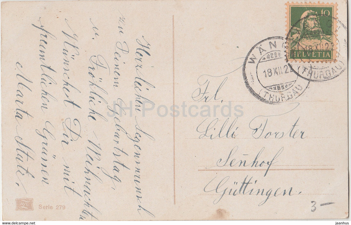 Stiefmütterchen - Blumen - NZG Serie 279 - alte Postkarte - 1922 - gebraucht