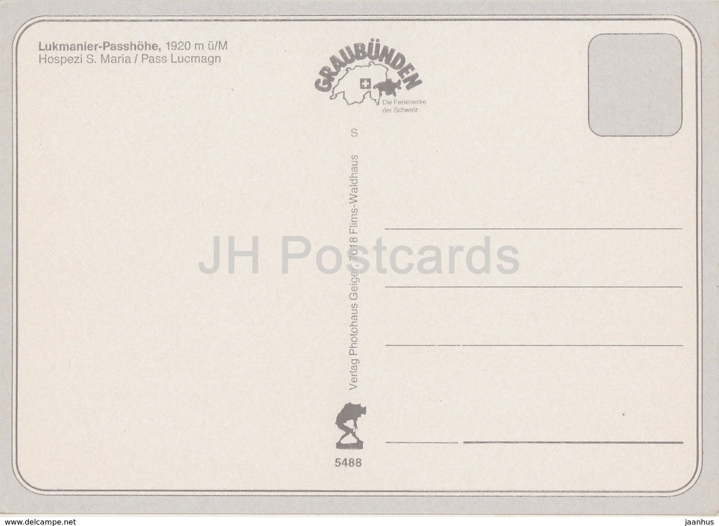 Hospezi S Maria - Lukmanier Passhohe 1920 m - bus - voiture - Suisse - inutilisé