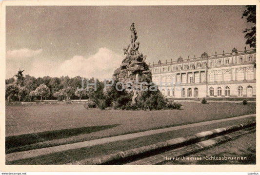Herrenchiemsee - Schloss Brunnen - castle - old postcard - 1924 - Germany - used - JH Postcards