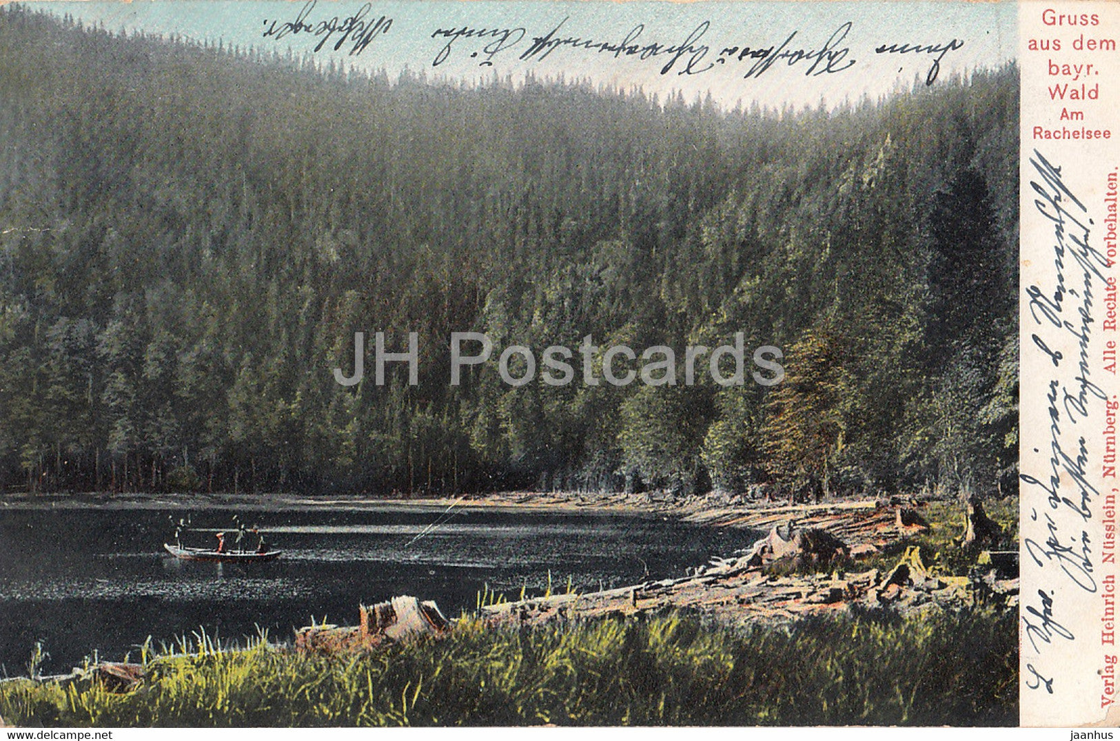 Gruss aus dem Bayer Wald - Am Rachelsee - old postcard - 1905 - Germany - used - JH Postcards