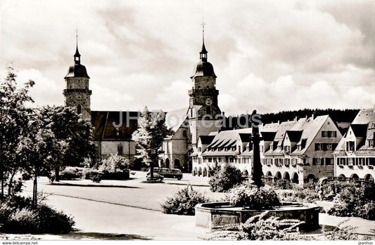 Freudenstadt im Schwarzwald - Marktplatz - Stadtkirche - church - 1960 - Germany - used - JH Postcards