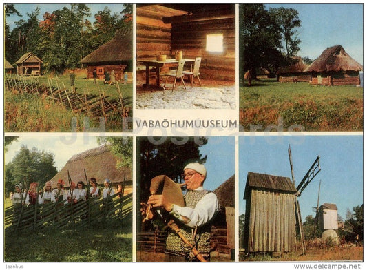Open Air Museum - windmill - bagpipe - Tallinn - 1972 - Estonia USSR - unused - JH Postcards