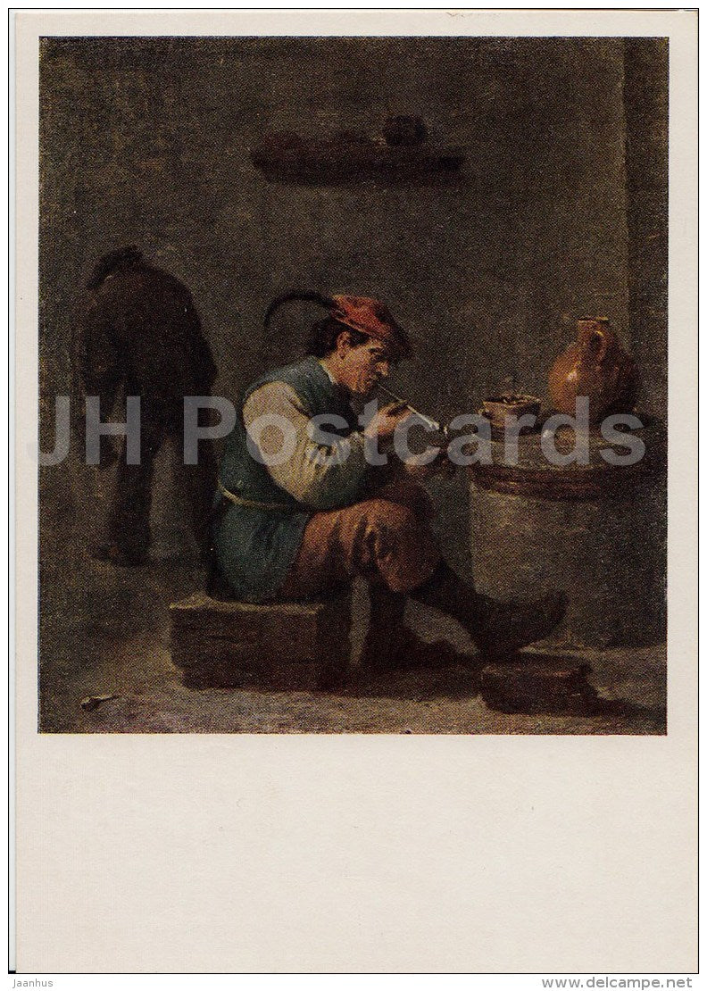 painting by David Teniers the Younger - Smoker - man - Flemish art - 1955 - Russia USSR - unused - JH Postcards